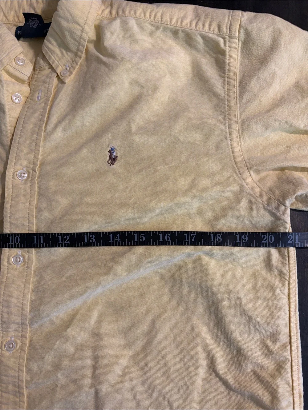 Ralph Lauren Butter Yellow Cotton Button Down Shirt Size 20 Preppy Classic